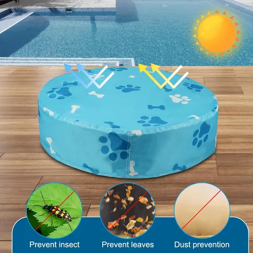 Miniatura 5 de Rypet Cubierta plegable redonda para piscina de mascotas de 71 pulgadas, fundas de piscina para niños, a prueba de fugas, lavables, accesorios