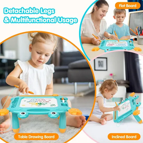 Miniatura 7 de Juguetes para niños pequeños, tablero de dibujo magnético, sin BPA, sin ftalatos, sin PVC, juguetes de bocetos para niños de 3, 4 y 5 años, regalo