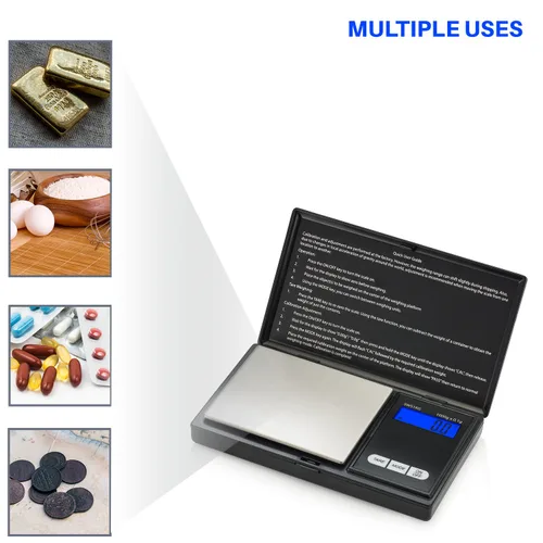Miniatura 6 de Smart Weigh Báscula digital de bolsillo, precisión de 35.27 oz x 0.00 oz, ideal para joyas, alimentos, hierbas y medicinas, plataforma de acero