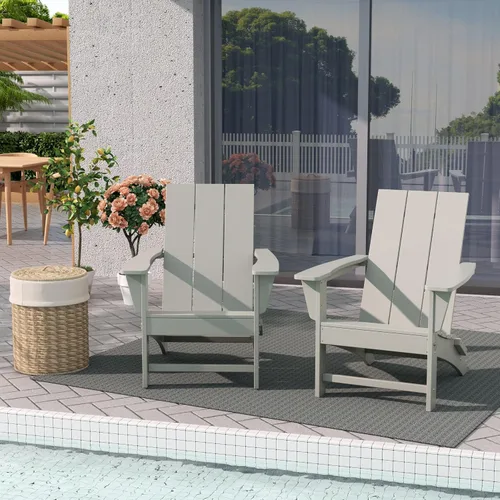 Miniatura 23 de WestinTrends Ashore - Silla plegable Adirondack moderna para exteriores (juego de 2), color marrón oscuro