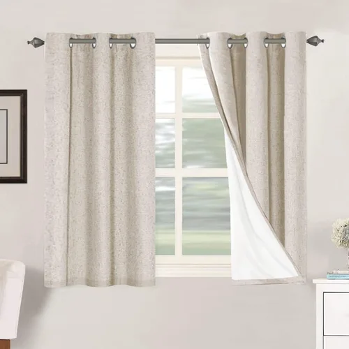 Miniatura 171 de H.VERSAILTEX Cortinas opacas de lino de 72 pulgadas de largo, 100% absolutamente opacas, con aislamiento térmico, con textura de lino, cortinas