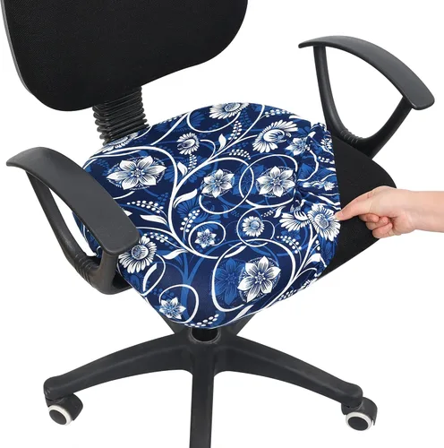 Miniatura 27 de Smiry - Fundas para silla de oficina y computadora con diseño impreso, ajuste elástico, universal, para escritorio, fundas para silla giratoria