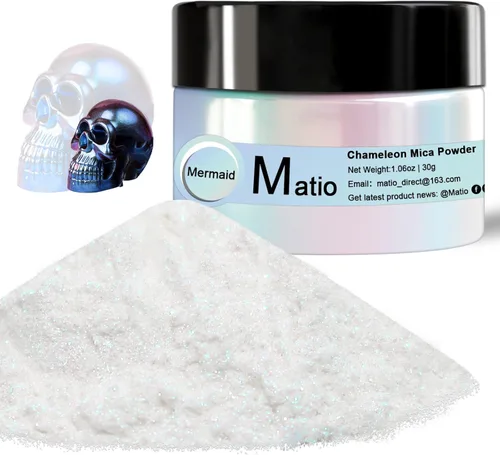 Miniatura 16 de Matio Polvo de Mica Camaleón, 10 * 5g Polvo Cromado, Pigmento de Efecto Nacarado con Cambio de Color, Juego de Polvo de Mica para Resina Epoxi