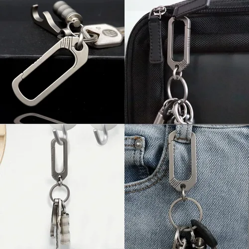 Miniatura 2 de Llavero de titanio resistente de liberación rápida con llavero para hombres y mujeres