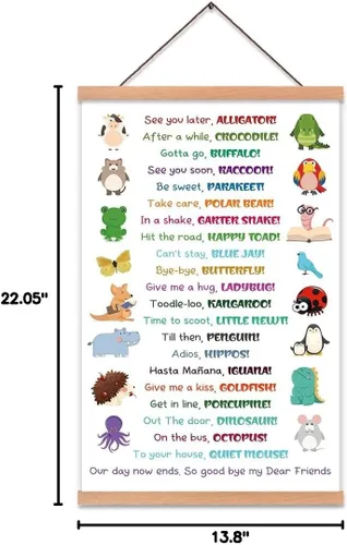 Miniatura 8 de CHDITB Póster de cocodrilo con texto en inglés "See You Later Alligator", marco para colgar pósteres de regreso a clases, arte de pared