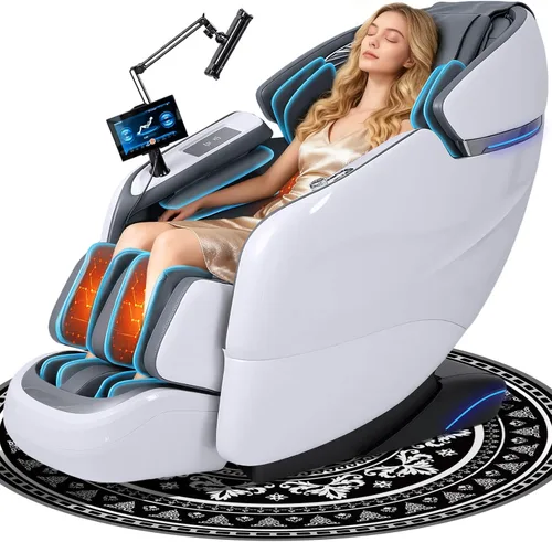 Miniatura 10 de Silla de masaje de cuerpo completo, sillas reclinables de masaje Shiatsu de gravedad cero SL-Track 2026 con voz AI, control remoto con luz LED
