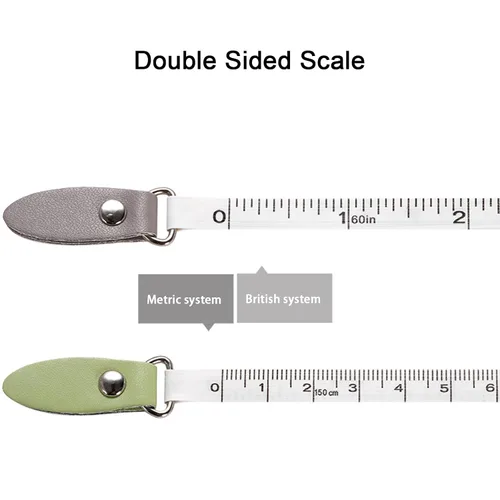 Miniatura 4 de Cinta métrica suave para el cuerpo, 59.1 in, 60 pulgadas, cinta métrica de doble escala, cinta métrica retráctil para medición corporal, costura