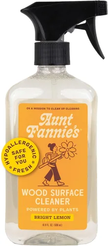 Aunt Fannie's Limpiador en Aerosol para Madera Multiusos, Fórmula Sin Cera, Perfecto para Mesas de Madera, Paredes, Mostradores y Estantes, 16.9
