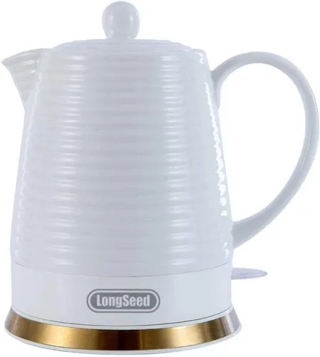 Miniatura 9 de Hervidor eléctrico de cerámica, 1.2L/1000W, apagado automático, sin BPA, diseño antiquemaduras, rotación de 360 grados, hervidor de té eléctrico