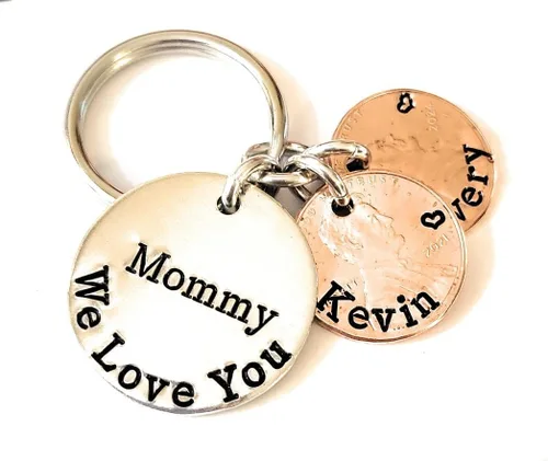 Miniatura 3 de Tucker's Trinkets And Treasures Personalized Bar, We Love You Key Chains, Gift for Mom, Gift for Dad, Family Names