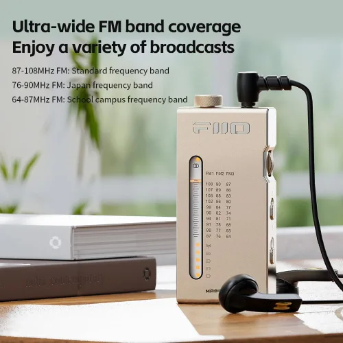 Miniatura 7 de FiiO RR11 Receptor de radio estéreo portátil HiFi FM con sintonización analógica PVR, efectos de sonido BASS+3D, 64MHz-108MHz