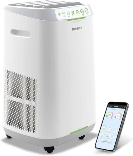 Nuwave Forever Smart - Purificador de aire para el hogar, nunca reemplaza el sistema de filtro de aire, filtración patentada de 7 etapas, limpia una