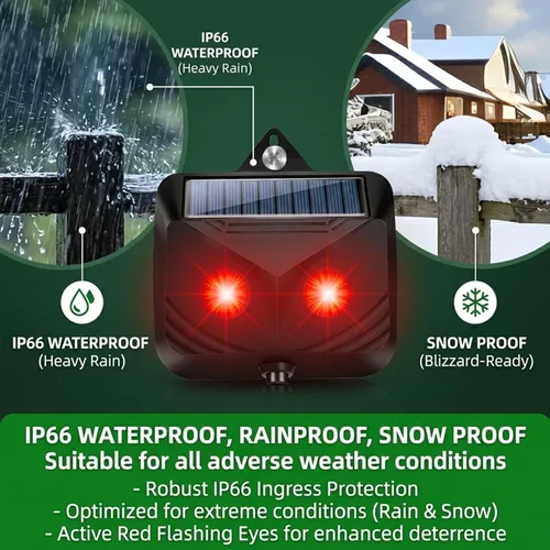 Miniatura 4 de 2026 Solar Nocturnal Animal Repellent Outdoor (4 Pack),Predator Eyes Coyote Deterrent & Skunk Repellent for Yard,Flashing Predator Lights Deer Fox