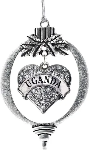 Miniatura 252 de Inspired Silver Adornos festivos de dije de corazón pave de plata con circonitas cúbicas