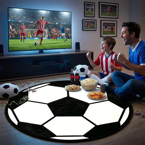 Alfombra redonda de fútbol para dormitorio, 3 pies