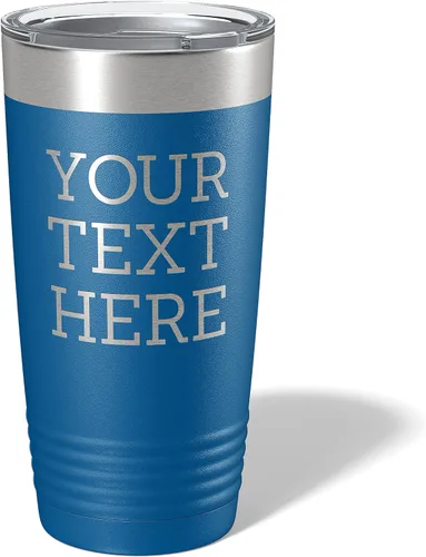 Miniatura 28 de Vaso de acero inoxidable aislado con tapa de 20 onzas (17 colores) personalizado con recubrimiento en polvo, grabado personalizado, nombre