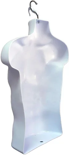 Miniatura 5 de Maniquí masculino con espalda hueca y cuerpo apilable con ganchos para colgar para exhibición de camisetas, encimera, ferias de manualidades, fotos