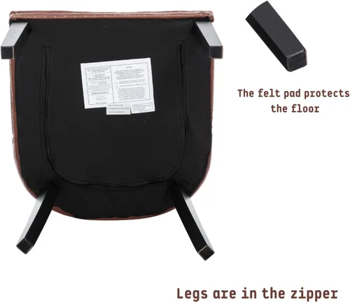 Miniatura 7 de Shunzhi Juego de 2 sillas de comedor de cuero beige, modernas de mediados de siglo, sillas de cocina tapizadas con capitoné, sillas auxiliares