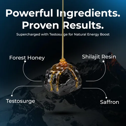 Miniatura 4 de The Wellness Project Palitos de miel Shilajit del Himalaya Pro con azafrán, miel de bosque y extracto de fenogreco Ácido fúlvico y minerales traza