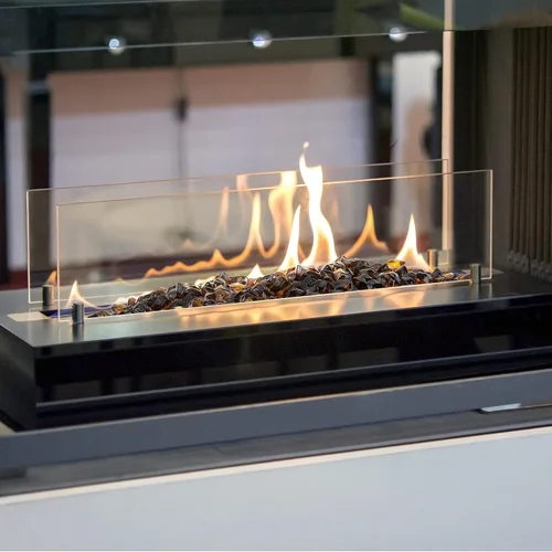 Miniatura 5 de Stanbroil Vidrio de fuego de 10 libras, vidrio de fuego de polígono de 1/2 pulgada para chimenea y paisajismo, ámbar