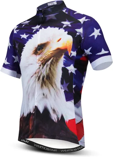Miniatura 163 de Weimostar Hombre Ciclismo Jersey Manga Corta Bicicleta Ropa Multicolor Diamante