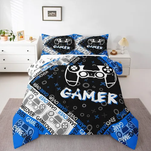 Miniatura 4 de Juego de edredón de videojuegos para niños y adolescentes, juego de ropa de cama para todas las estaciones, juego de ropa de cama