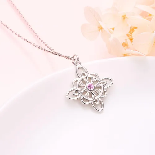 Miniatura 5 de FLYOW Collar de plata de ley 925 con circonita cúbica para el mes de nacimiento para mujer, regalo de cumpleaños