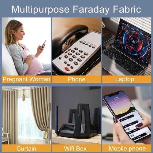 Miniatura 7 de Tela Faraday de 43 pulgadas de ancho × 118 pulgadas de largo (3 Yardas Grandes) + Cinta Faraday de 1.18 pulgadas de ancho × 314 pulgadas de largo