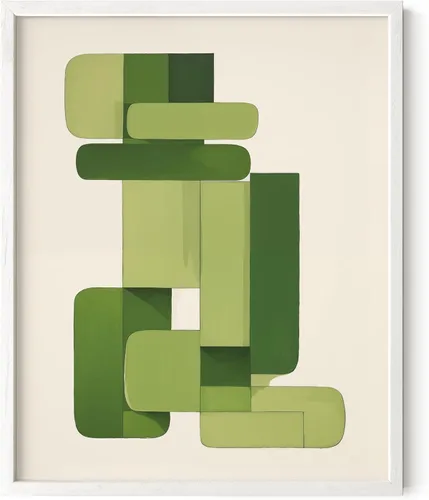 Miniatura 172 de HAUS AND HUES Arte abstracto moderno para pared, arte de sala de estar azul y verde, obra de arte moderna para paredes, imagen minimalista para sala