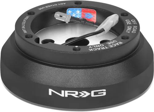NRG Innovations NRG-SRK-140H Adaptador de buje corto de liberación rápida para volante estilo carrera, patrón de pernos 6 X 70mm, cuerpo negro