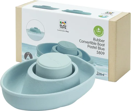 Miniatura 10 de PlanToys® Barco de guardia costero de madera con conductor Juguete impermeable para baño y agua Juguete Montessori para juego imaginativo