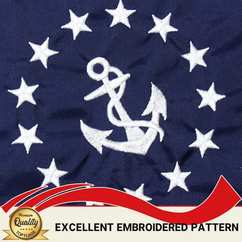 Miniatura 4 de TOPFLAGS Bandera de barco de 12 x 18 pulgadas, pequeña bandera bordada de Estados Unidos para exteriores con 2 ojales de latón, banderas americanas