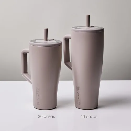 Miniatura 5 de BrüMate Era Vaso térmico con asa y pajilla, 40 onzas, 100% a prueba de fugas, con tapa, hecho de acero inoxidable, base apta para portavasos, moca