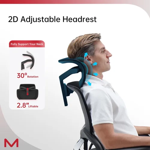 Miniatura 4 de Silla de oficina ergonómica de malla con reposapiés, silla ejecutiva de oficina en casa con soporte lumbar, silla ergonómica