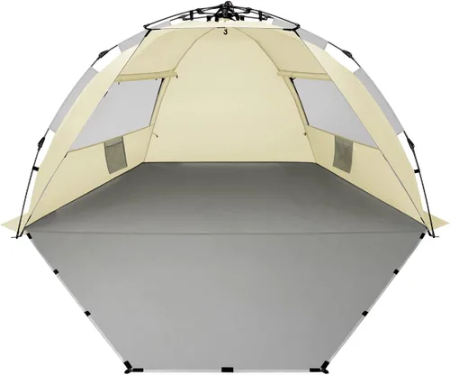 Miniatura 9 de Oileus - Tienda de campaña de playa XL para 4 personas, tienda de campaña portátil instantánea para playa con bolsa de transporte, estacas, 6 bolsas