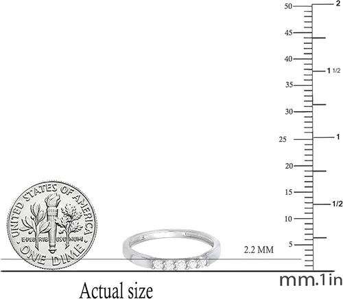 Miniatura 75 de Dazzlingrock Collection Anillo de boda redondo de 5 piedras preciosas o diamantes para mujer en oro macizo de 10 K/14 K/18 K