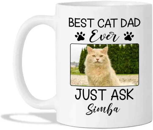 Taza de café personalizada con foto de gato, taza de café para amantes de los gatos con nombre, con texto en inglés "It's Too Peopley Outside Cat",