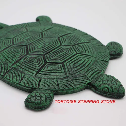 Miniatura 4 de MDLUU Piedra escalonada de tortuga, losa de hierro fundido, piedra decorativa de tortuga para pasarela de jardín, cama de flores (bronce)