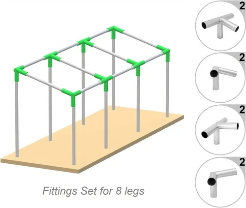 Miniatura 2 de GoodsZone - Kit de accesorios para toldo de 1-3/8" pulgadas, para techo inclinado, cochera, cenador, inclinable a cobertizo, conectores para marco