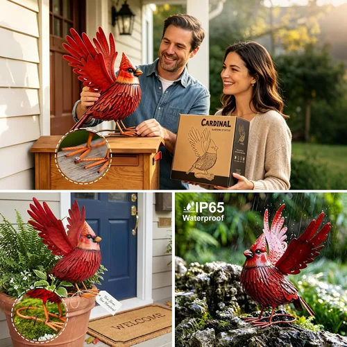 Miniatura 6 de Nacome Decoración de jardín de colibrí: esculturas resistentes a la intemperie con estacas, adornos fáciles de montar para interiores y exteriores