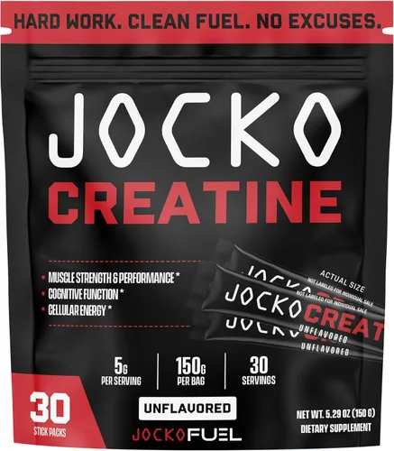 Jocko Fuel Paquetes de creatina en barra – Paquetes de viaje de monohidrato de creatina en polvo para hombres y mujeres, suplemento para rendimiento