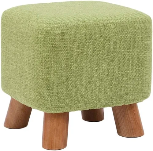 Taburete de banco cuadrado antideslizante con cojín acolchado para cambiar el pasillo, reposapiés (color: verde, tamaño: 11.0 x 11.0 x 9.8 in)
