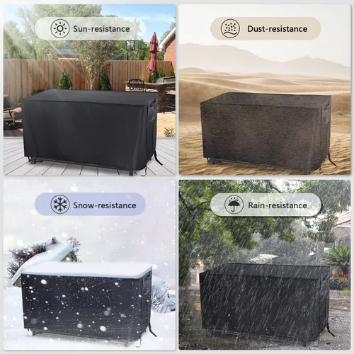 Miniatura 7 de Cubierta rectangular para fogata, impermeable, para mesa de fuego de gas propano al aire libre, 28 pulgadas de largo x 28 pulgadas de ancho x 24