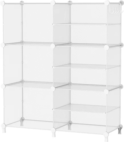 Miniatura 15 de AWTATOS Organizador de armario con 6 cubos de almacenamiento, estantes portátiles para armario, organizadores de ropa y almacenamiento apilables