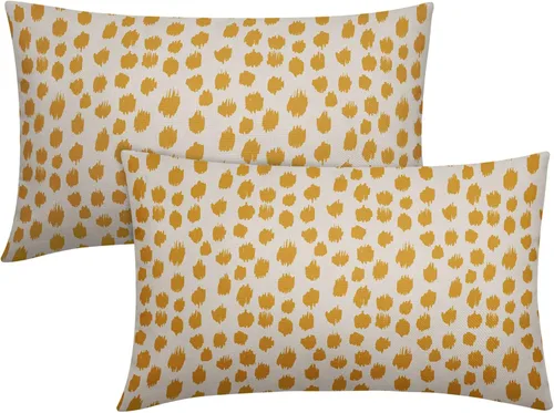 Miniatura 115 de Fundas de almohada marrón y blancas de 18 x 18 pulgadas, juego de 2 almohadas boho grises con lunares, fundas de almohada modernas estampadas