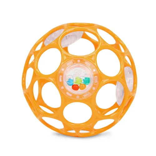 Miniatura 10 de Bright Starts Oball Sonajero de fácil agarre sin BPA para bebé en azul, edad recién nacido y más, 10 cm