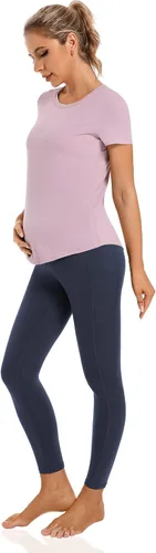 Miniatura 6 de Foucome Leggings de maternidad para mujer con bolsillos sobre el vientre, leggings de entrenamiento para yoga, pantalones de trabajo activos