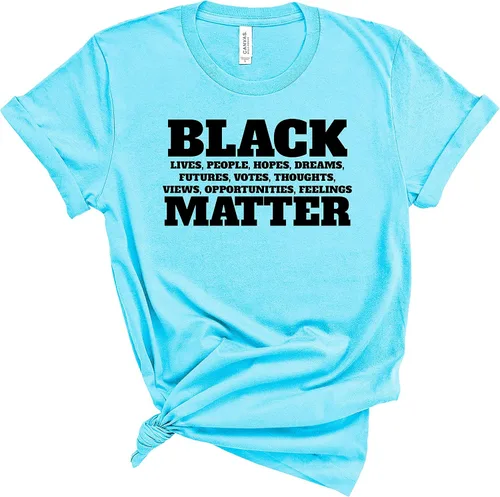 Miniatura 12 de BLM Movimiento Mujer Camisa Negro Live Matters Vidas Matters Matters Camisetas para Mujer Gráfico Camisetas de coagulación BL12