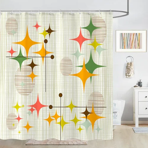 Miniatura 16 de Cortina de ducha extra larga de eucalipto gris y blanco de 84 pulgadas, cortinas de ducha de hojas florales grises para baño, cortina de baño
