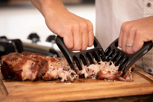 Miniatura 3 de Juego de accesorios para parrilla de barbacoa con garras de carne - 2 guantes de silicona, garras para cerdo tirado, termómetro de barbacoa